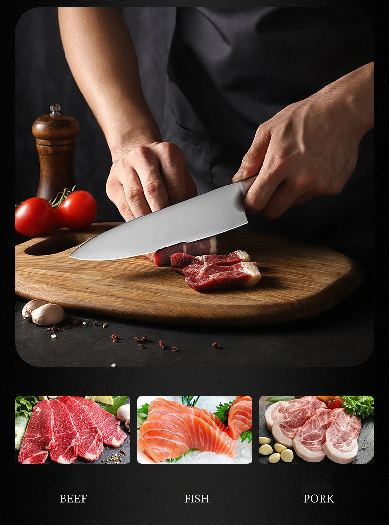 Kitchen Chef Knife Stainless Steel Sushi Knife Kitchen Santoku Knife Set Kitchen Utensils Slicing Cleaver Cutter