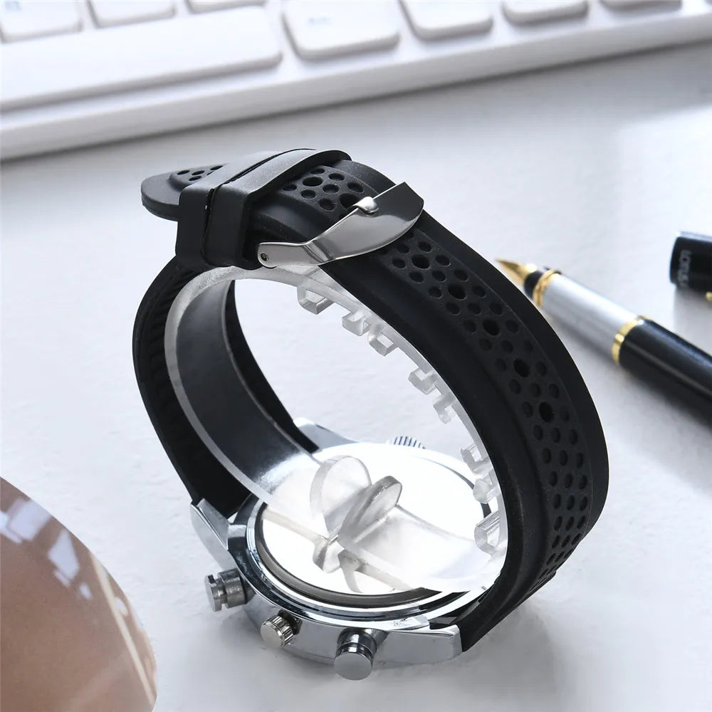 Men's Watches Three-eye design 2021 Top Luxury Brand Fashion Quartz Men Watch  Men Silica gel Strap Wristwatch Relogio Masculino