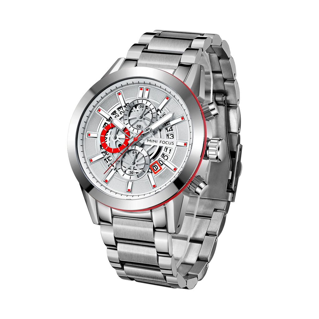 The Silver Sentinel - Luxury Sports Calendar Watch