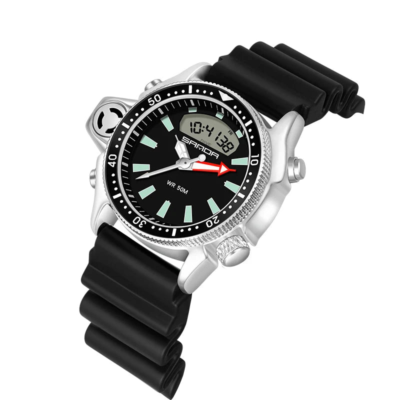 Dual Display Fashion Sports Men's Wrist Watch Casual Style Watches Men Military Quartz Wristwatch S Shock Man Relogio Masculino