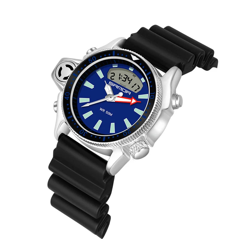 Dual Display Fashion Sports Men's Wrist Watch Casual Style Watches Men Military Quartz Wristwatch S Shock Man Relogio Masculino