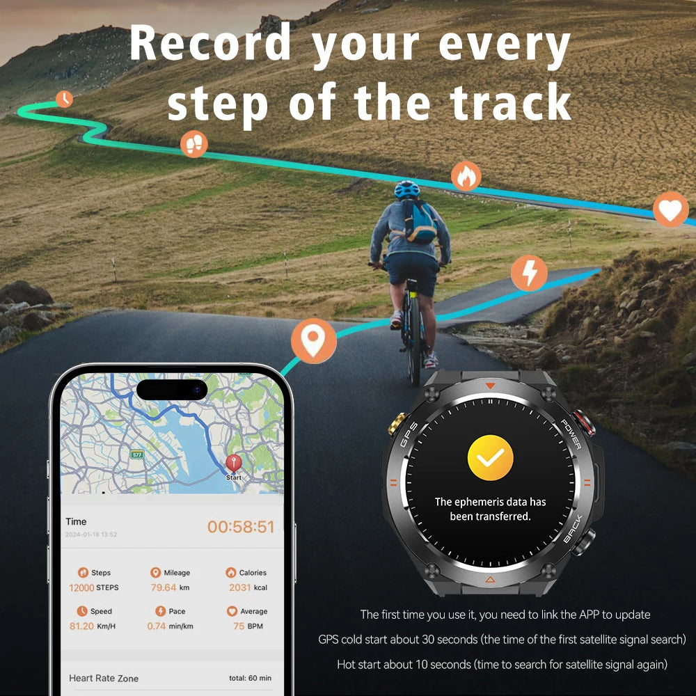 SENBONO KC82 Outdoor Smartwatch GPS BT Call Heart Rate Sport Mode Fitness Tracker Waterproof Smart Watch Men for IOS Android