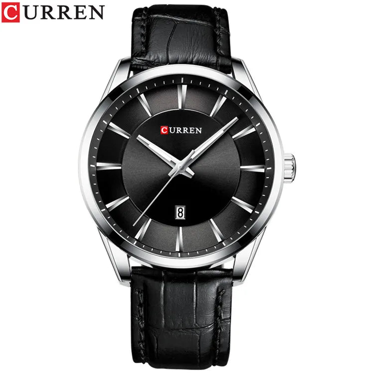Curren Men's Luxury Business Watch - Premium Leather Strap Quartz Timepiece