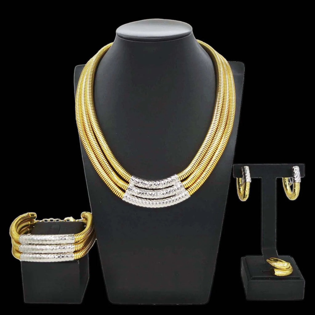 Yulaili Pakistani Bridal 24K Jewelry Set
