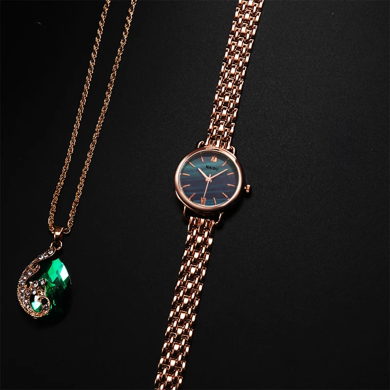 Women Watches New NAIDU Rose gold Silver Ladies Bracelet Watch womens quartz dress wristwatch feminino reloj mujer kol saati
