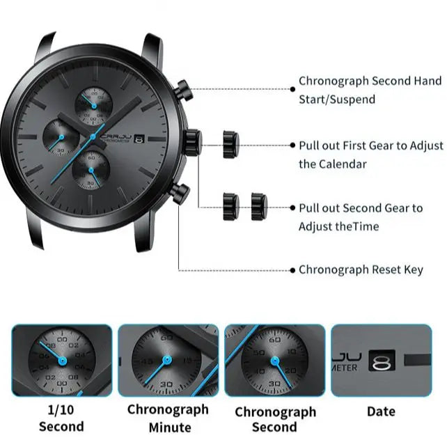 CRRJU 2287 Men's Multifunction Chronograph Watch