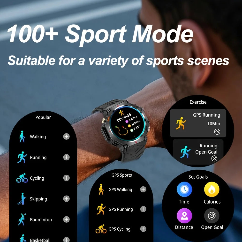 SENBONO KC91GPS Outdoor Sports Smartwatch 3ATM Waterproof Altitude Air Pressure Compass 530Mah Large Battery Men Smart Watch GPS
