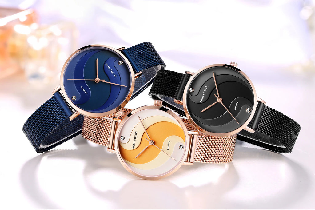 The Aurora Mesh - Gradient Dial Stainless Steel Watch