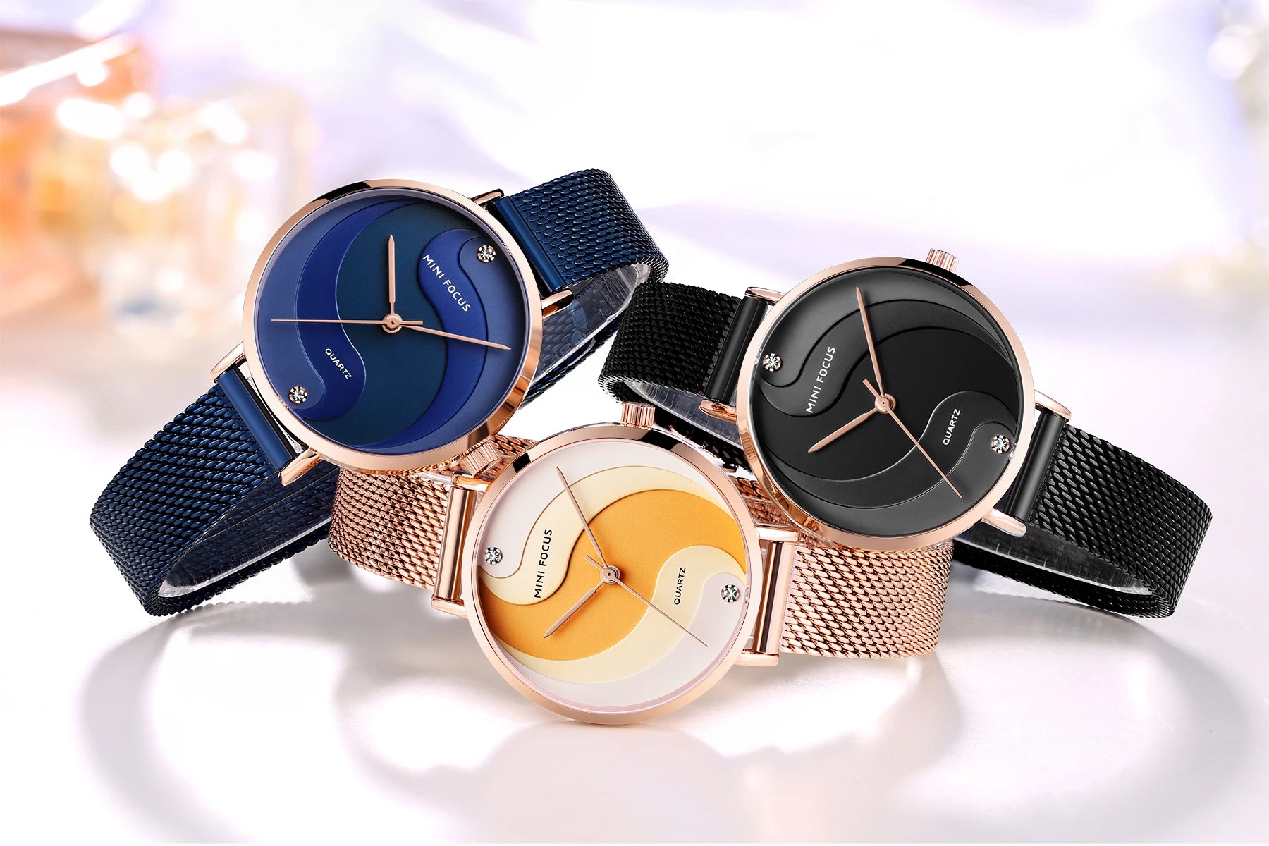 The Aurora Mesh - Gradient Dial Stainless Steel Watch