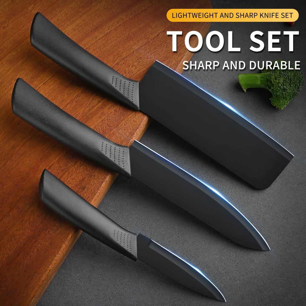 Black-Blade Kitchen Knife Set Stainless Steels High Quality Kitchen Chef Fruit Knife Set