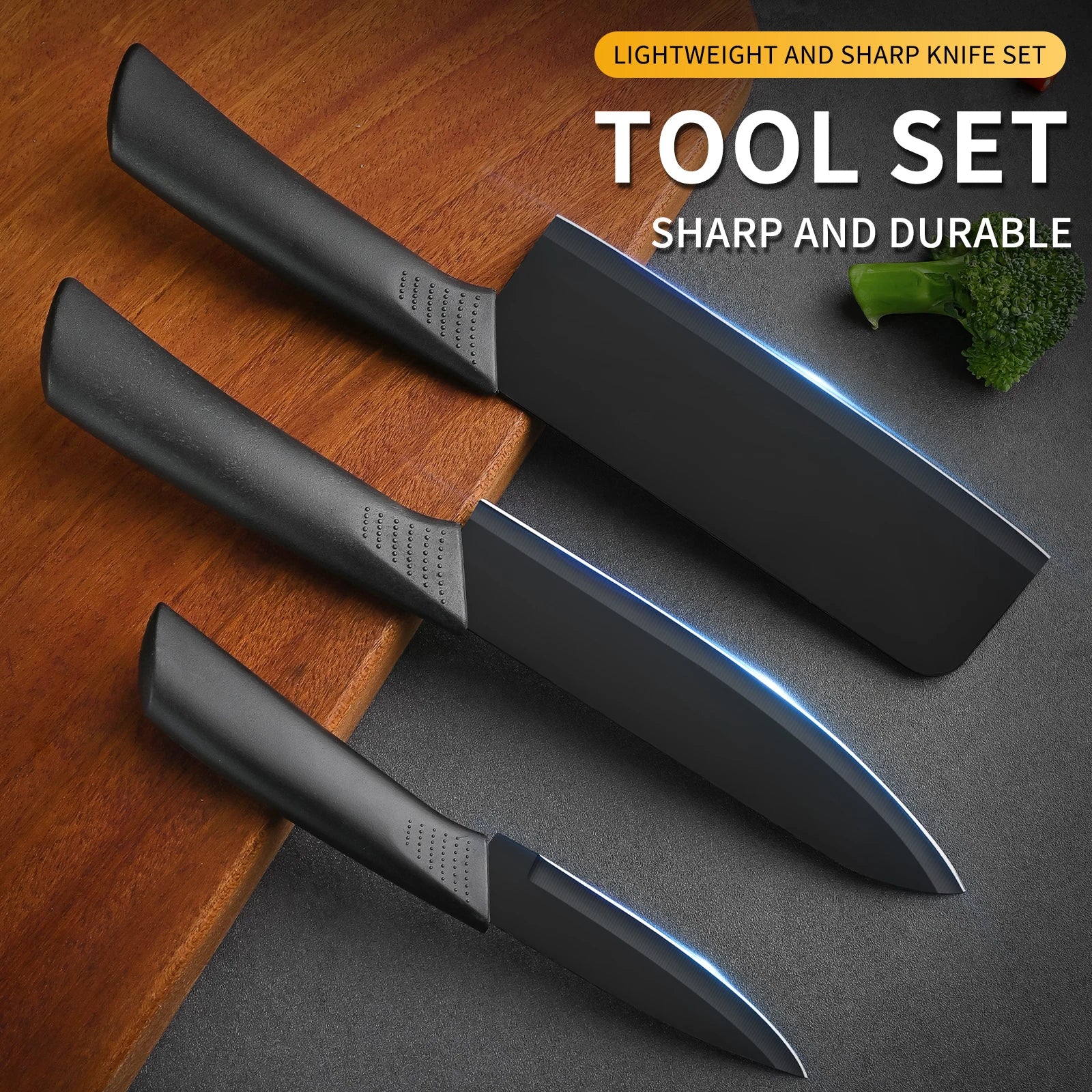 Black-Blade Kitchen Knife Set Stainless Steels High Quality Kitchen Chef Fruit Knife Set