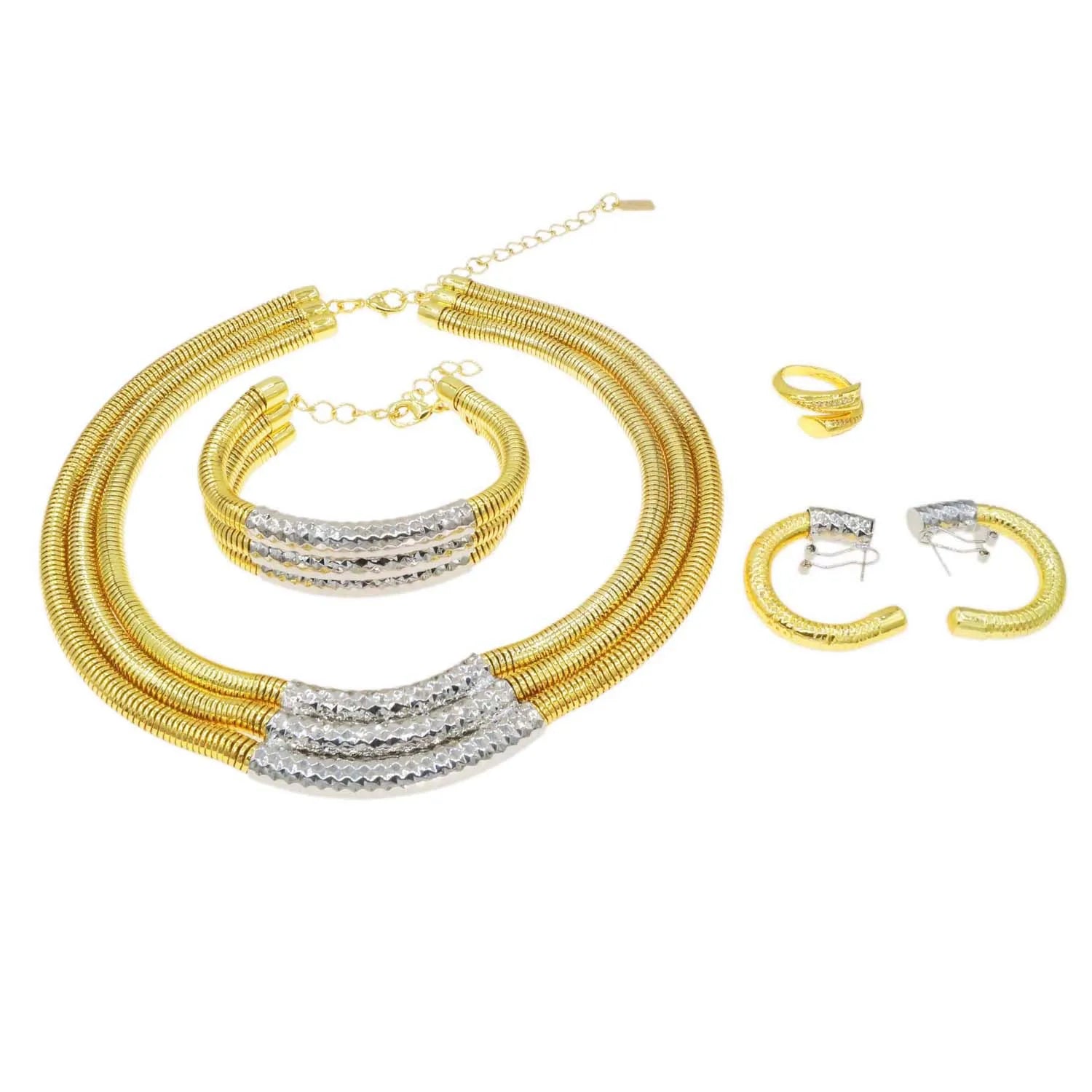 Yulaili Pakistani Bridal 24K Jewelry Set