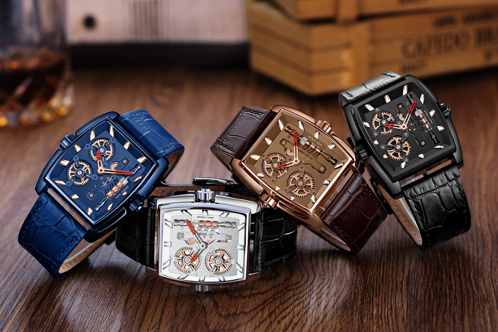 Industrial Edge Barrel Watch - Men's Waterproof Timepiece