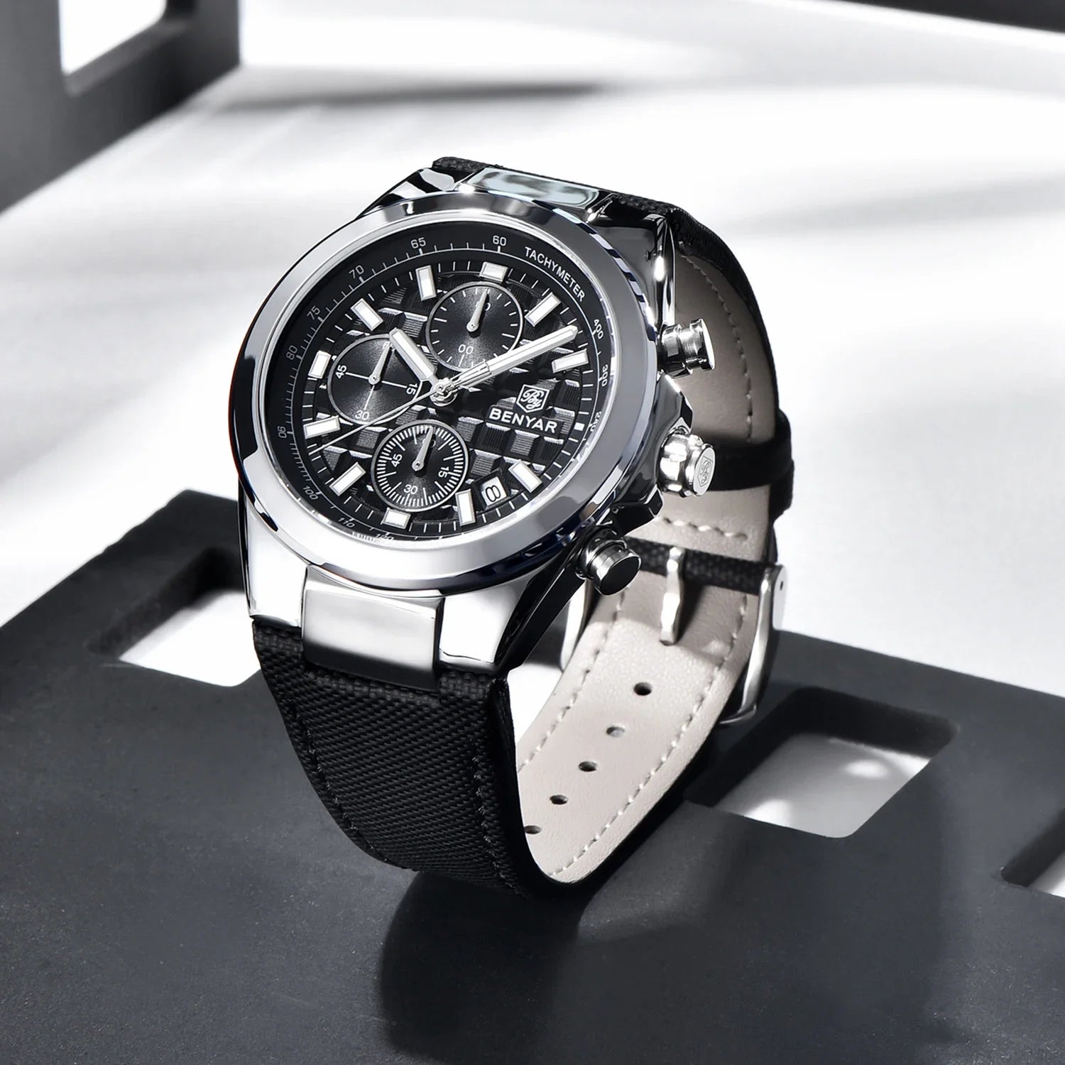 Fashion Sport Brand BENYAR 2024 New Men Watches Top Luxury Men Quartz Wristwatches Chronograph Waterproof Luminous Clock 5206