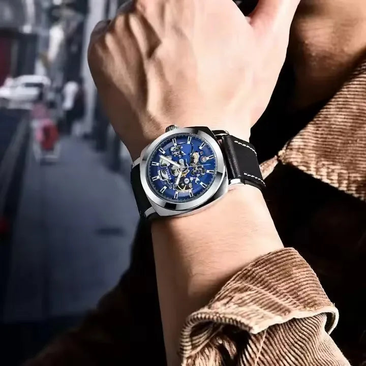 Relojes Hombre Original Brand Benyar 5121 Mens Automatic Wrist Watch Luxury Skeleton Mechanical Watches