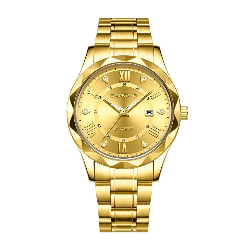 LIGE BW8806 Golden Case Fashion Stainless Steel Quartz Watch Custom OEM Brand Watches Waterproof Design  Stainless Steel +Box