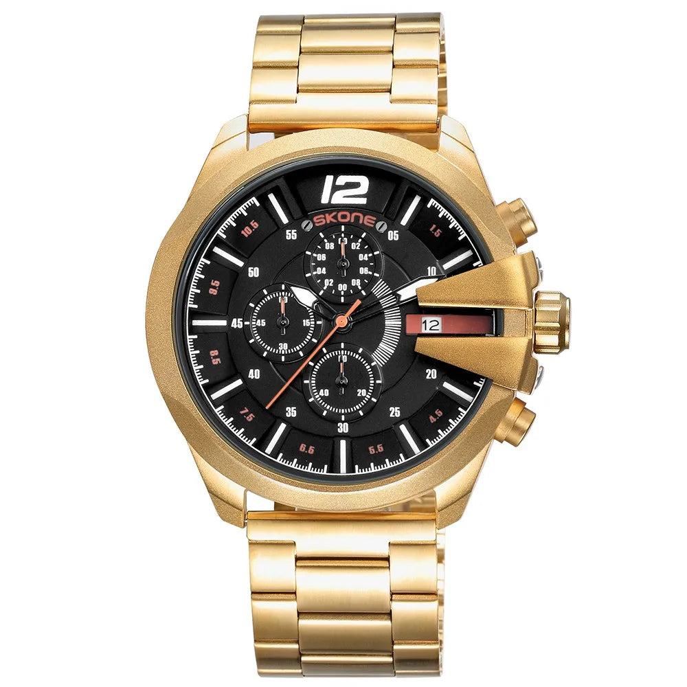 Stylish Chronograph Business Watch - Water Resistant Steel Strap Quartz Timepiece