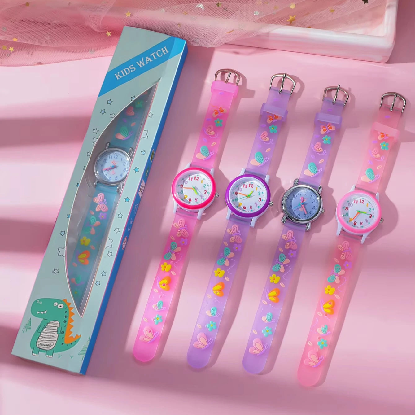 USA Stock Quartz Kids Watches Unique Cartoon Design Boys Girls Movement Digital Fashionable 2025 New Clock 7-9 Days Delivery