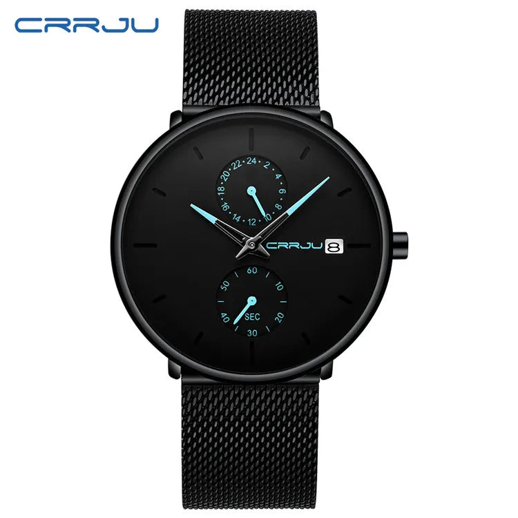 CRRJU Men's Stainless Steel Mesh Watch