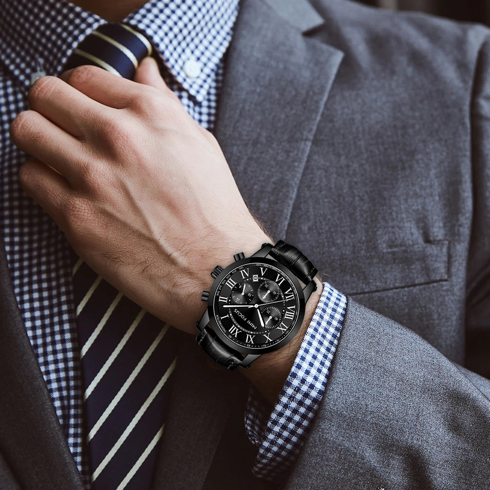 The Grand Aviator - Big Dial Leather Chronograph
