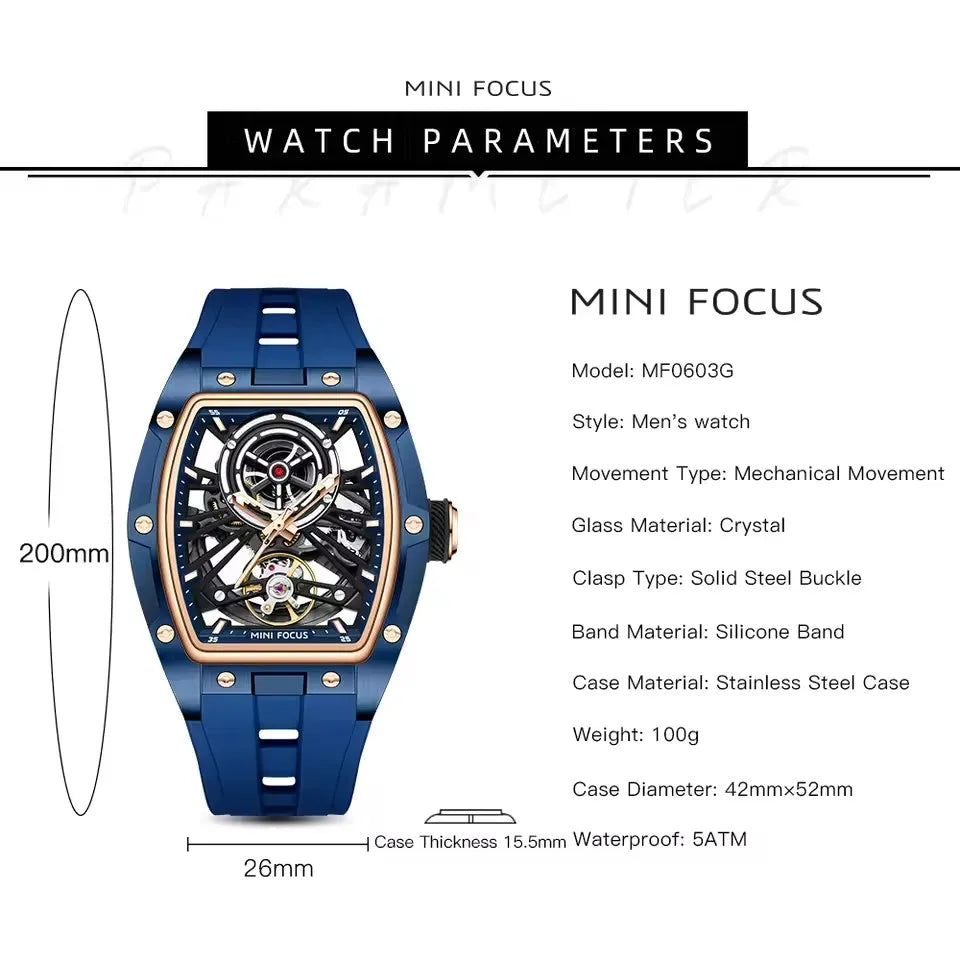 GoldSport Automatic - Men's Skeleton Mechanical Watch with Luminous Display