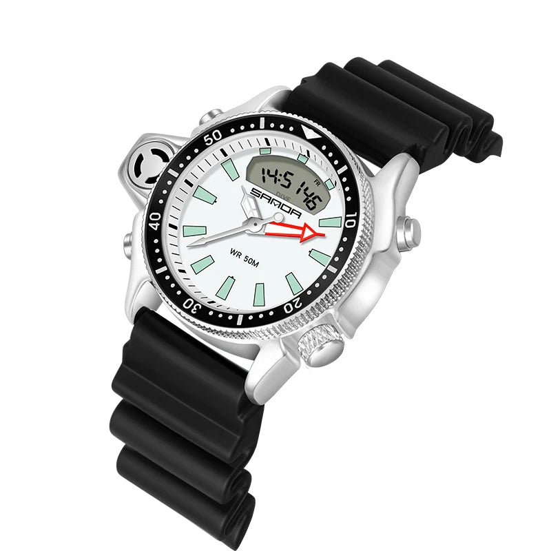 Dual Display Fashion Sports Men's Wrist Watch Casual Style Watches Men Military Quartz Wristwatch S Shock Man Relogio Masculino