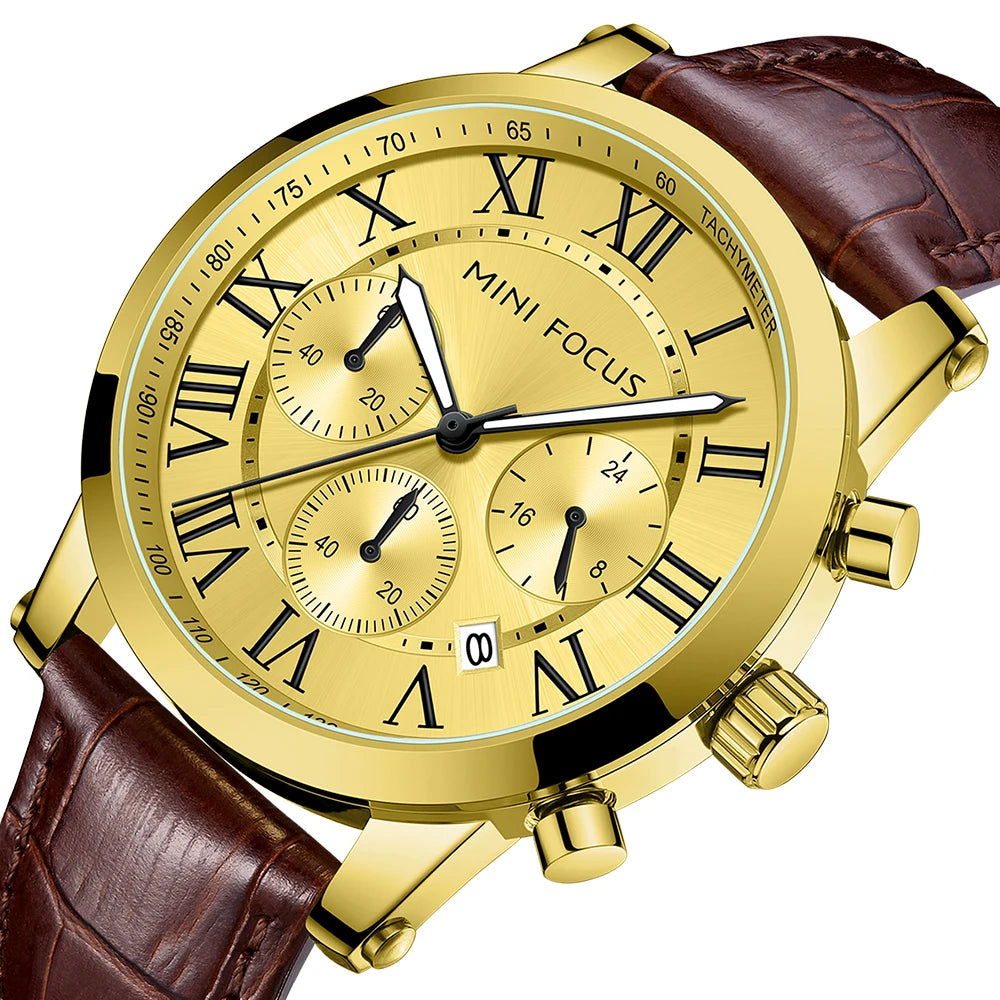 The Grand Aviator - Big Dial Leather Chronograph