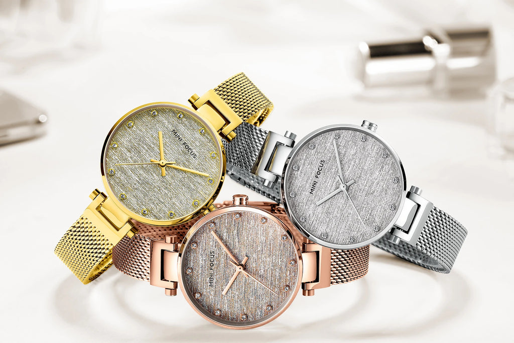 Refined Elegance Mesh Watch - Women's Waterproof Timepiece