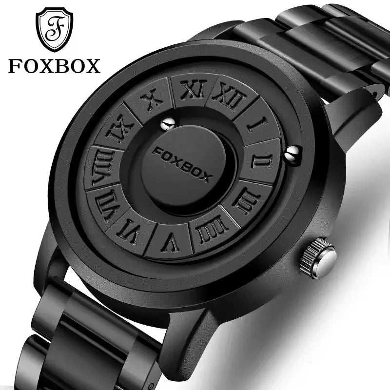 LIGE Foxbox FB0047 0047 Brand Mens Quartz Watches Business All Steel / Leather Waterproof Clock Top Luxury Wristwatch for Men