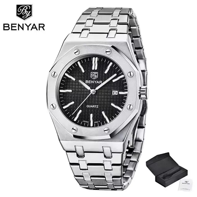 BENYAR 5156 Men's Quartz Watch Fashion Multifunctional Waterproof Automatic Luminous Chronograph Relogio Masculino