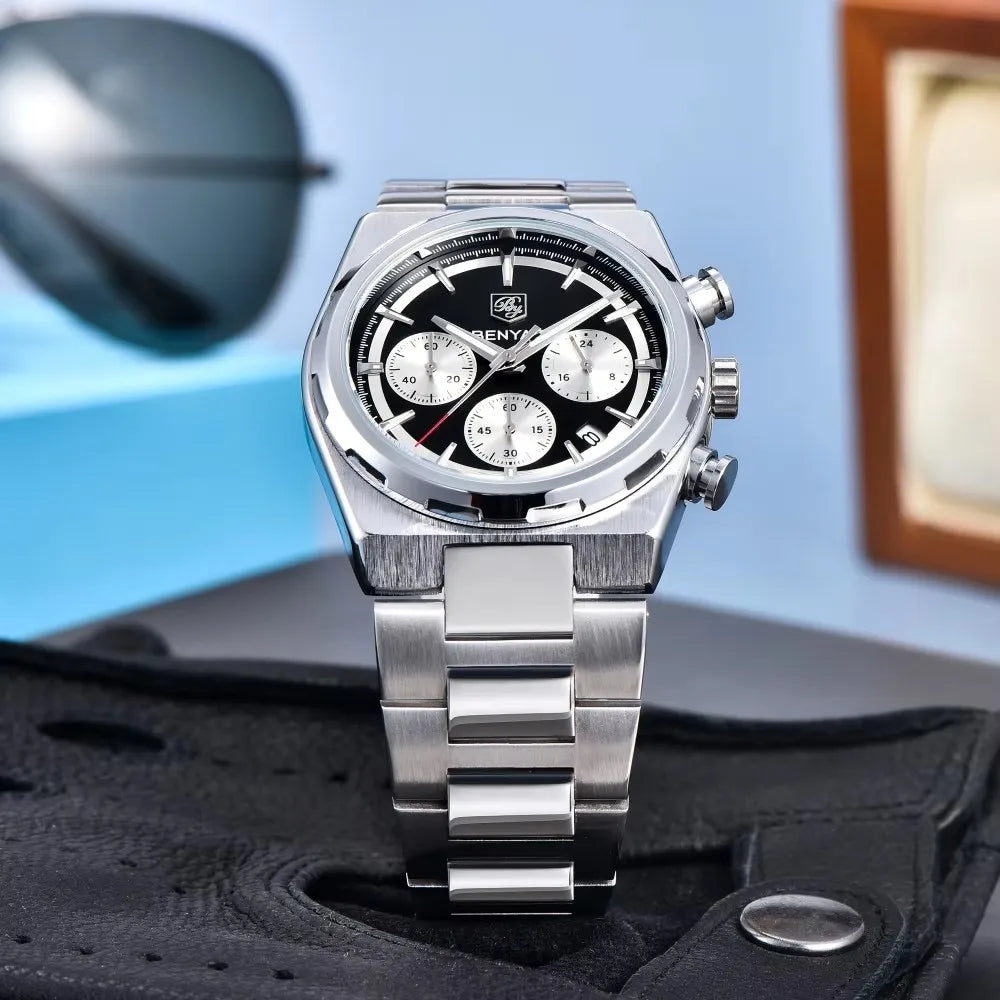 2024 New BENYAR 5204 New Men Watch Top Luxury Male Quartz ChronographWaterproof Wrist Watch Men Sport Clock Luminous Watch