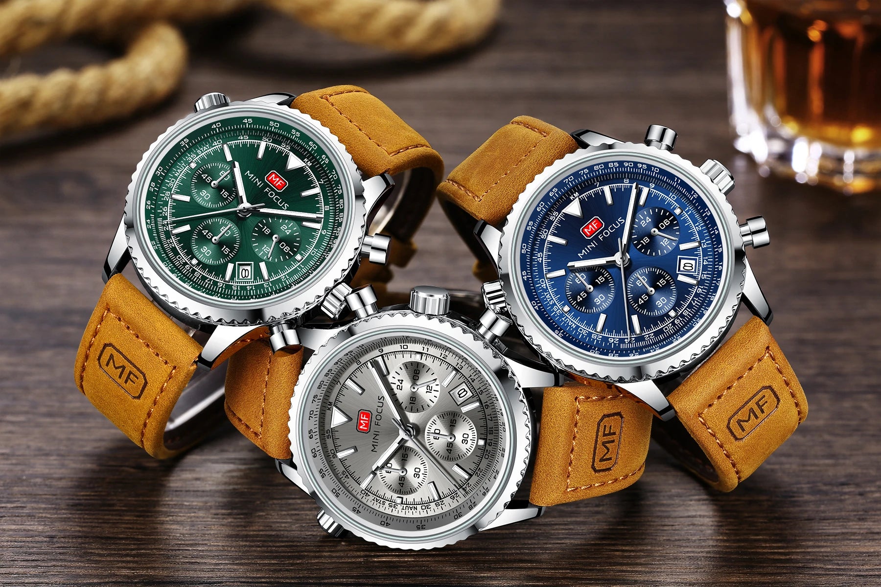 The Chronos Elite - Premium Leather Chronograph Watch