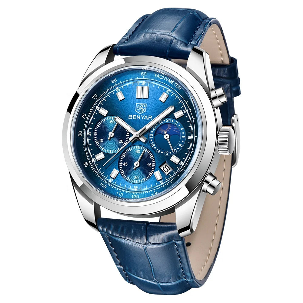 Luxury BENYAR 5193 Chronograph Quartz Benyar Watches Men Sports Luminous Waterproof Watch Montre Benyar