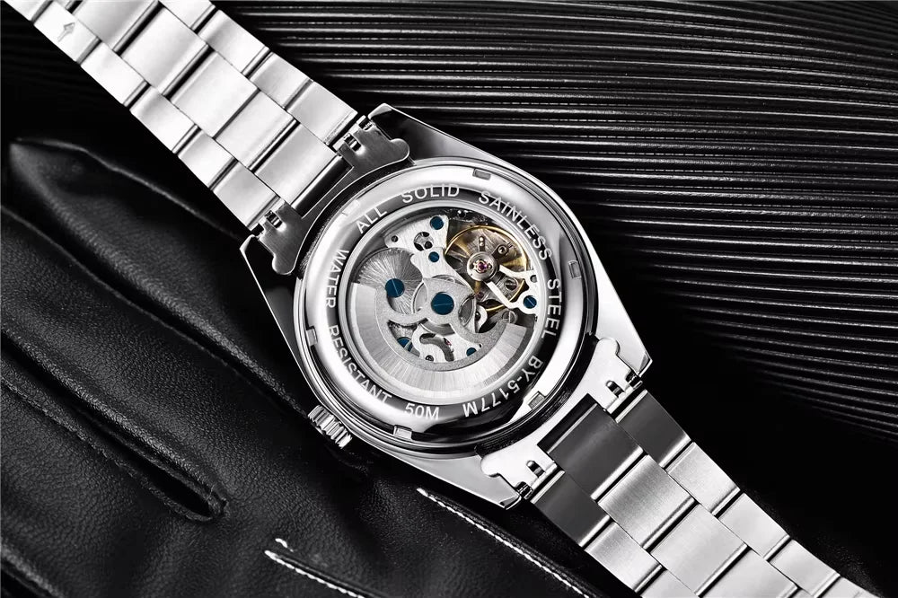 Top Luxury Brand BENYAR BY-5177M Men Mechanical Automatic Watches Sport Watch for Men Business Stainless Steel Relogio Masculino