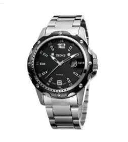 SKONE 7147 Men's Business Calendar Steel Band Watch