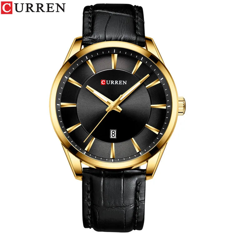Curren Men's Luxury Business Watch - Premium Leather Strap Quartz Timepiece