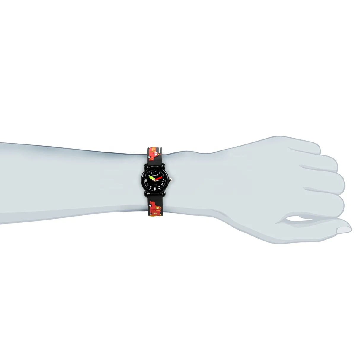 Multicolor Cartoon Car Pattern Quartz Sport Watch for Kids Luxury 3ATM Waterproof Fashion with PVC Band Eco-Friendly Stylish