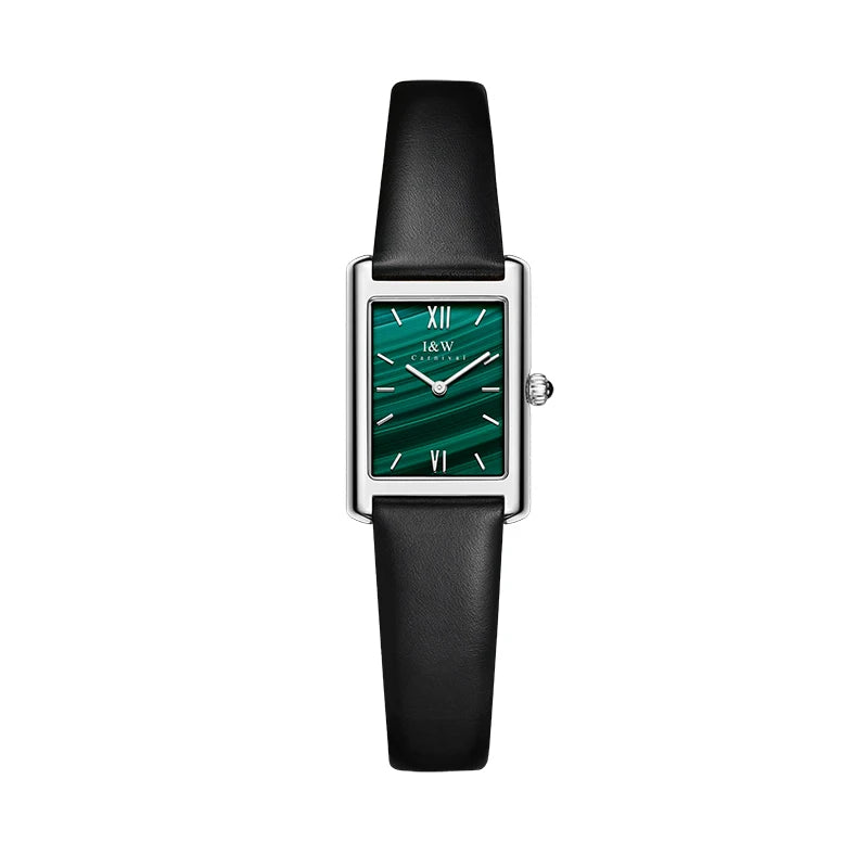 2025 New Fashion Square Watch for Women Luxury Brand I&W Switzerland Made Quartz Wristwatch Sapphire Leather Dress Ladies Watch