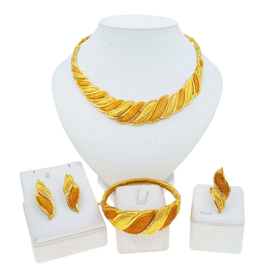 Dubai Gold Plated Jewelry Party Set