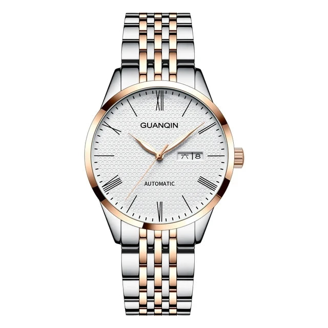 Automatic Calendar Watch - Luminous Week Display Waterproof Stainless Steel