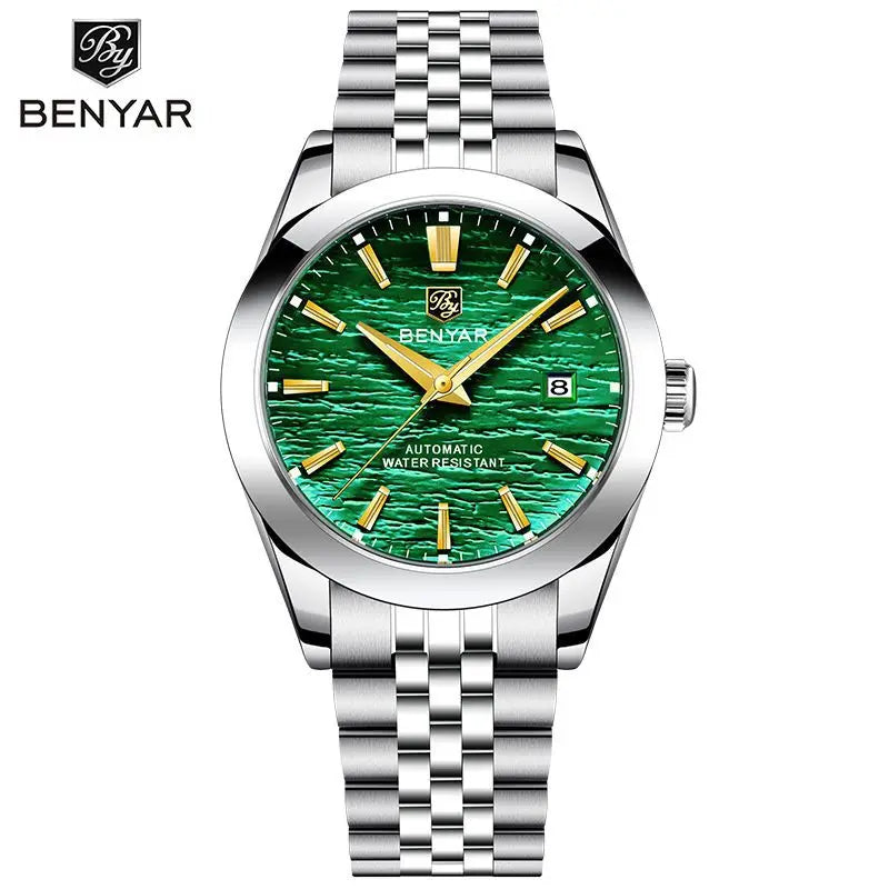 BENYAR 2024 New Design 40MM Dial Mechanical Watch 316L Stainless Steel Simple  Waterproof Men's Automatic Watch 5209