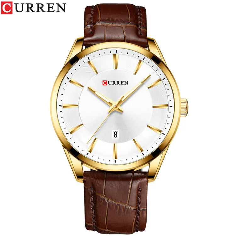 Curren Men's Luxury Business Watch - Premium Leather Strap Quartz Timepiece