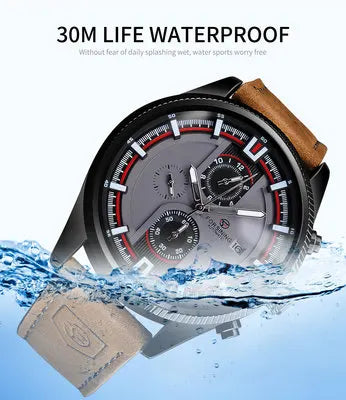 New Forsining 382 Brown Men's Watch Luxury Genuine Leather Strap Sports Fashion Automatic Mechanical Watch Men's Watches