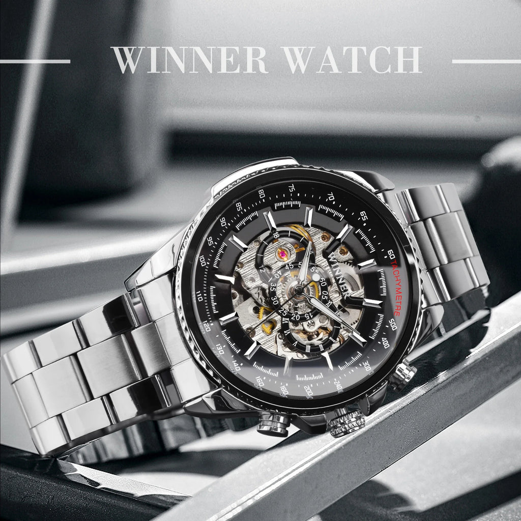 Automatic Sport Watch - Waterproof Stainless Steel Mechanical Timepiece