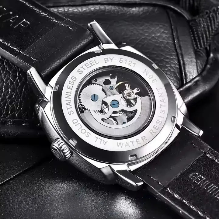 Relojes Hombre Original Brand Benyar 5121 Mens Automatic Wrist Watch Luxury Skeleton Mechanical Watches
