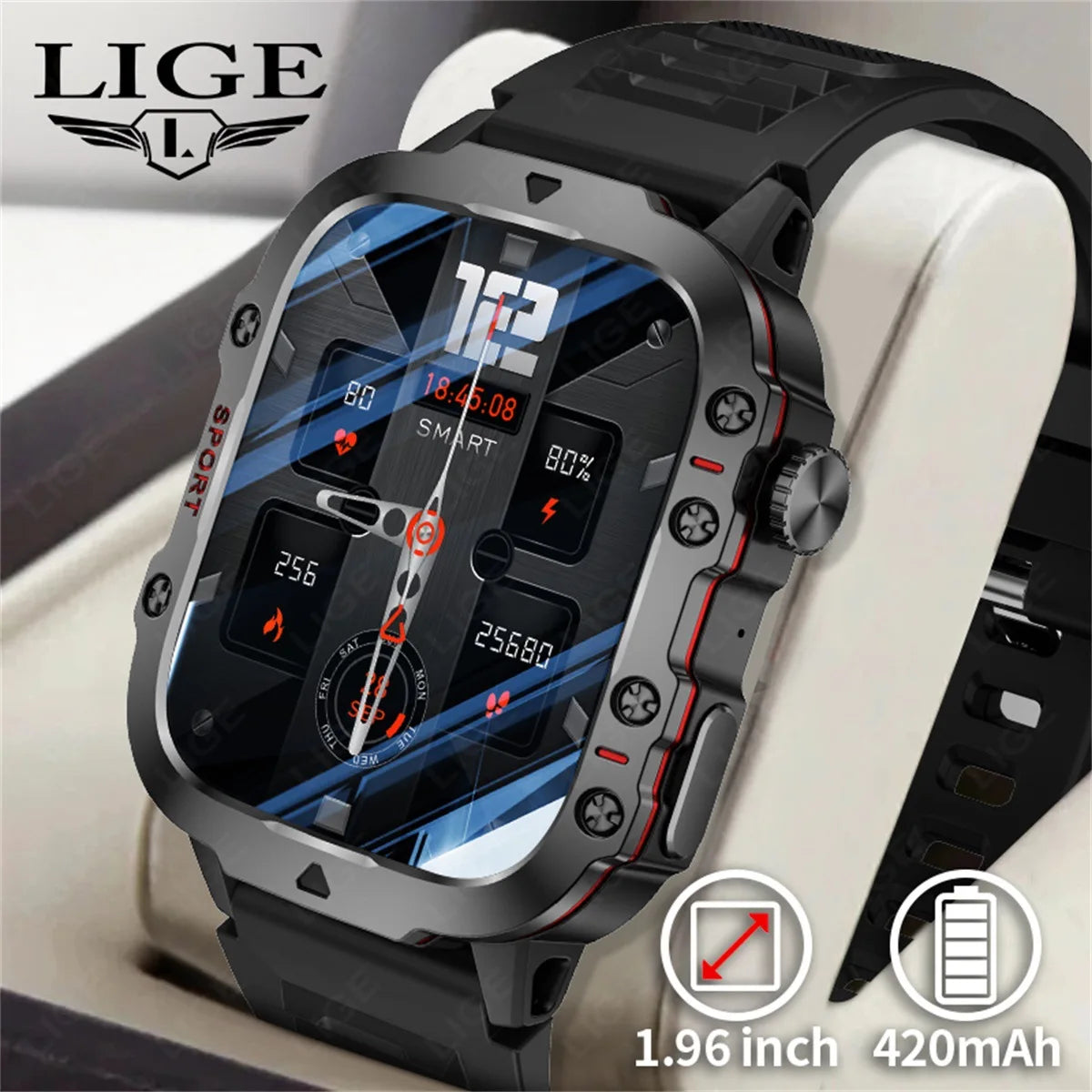 LIGE Bw0667 Original Men Smart Watch Blue Tooth Call Fitness Clock 3ATM IP68 Swim Waterproof Sports Smartwatch for Women Android