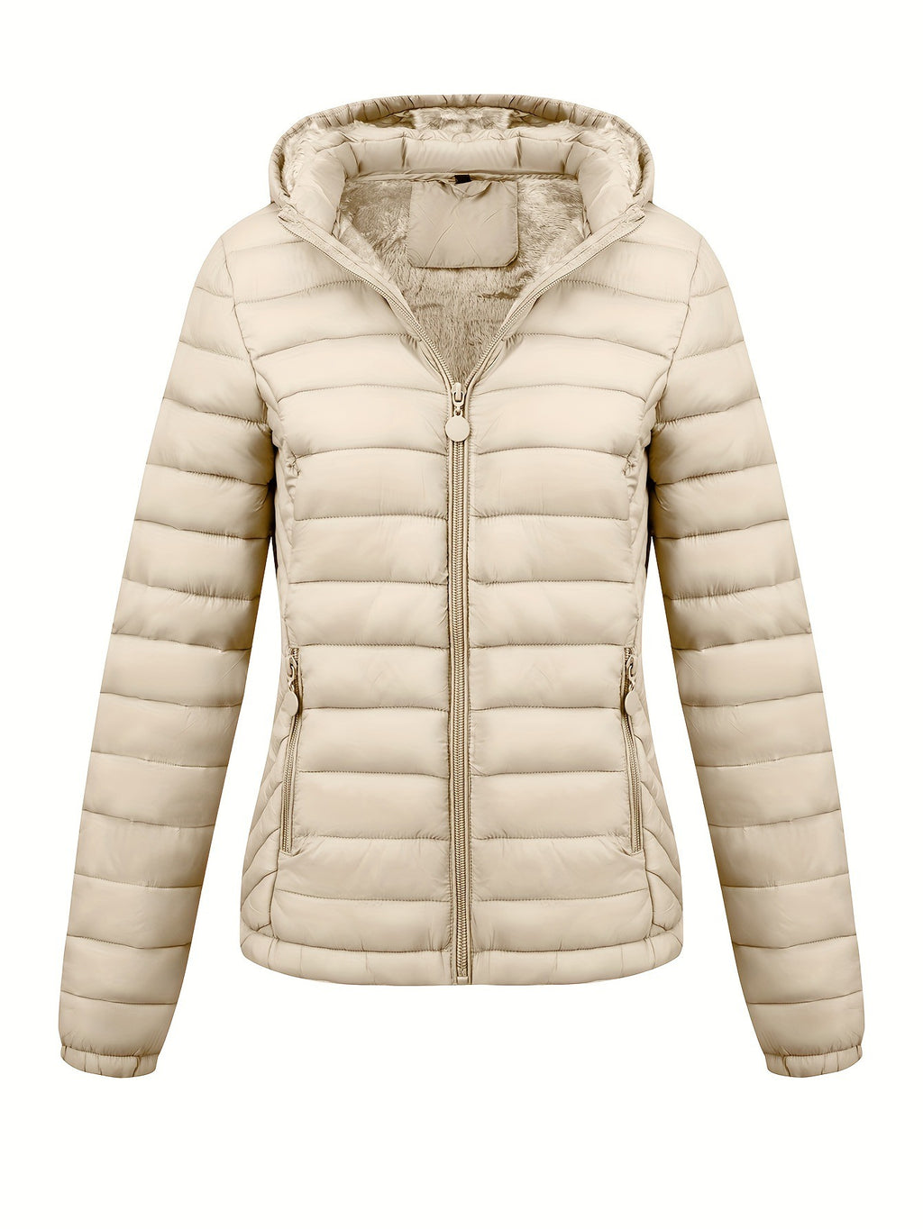 Women's Lightweight Hooded Winter Jacket Nylon Material