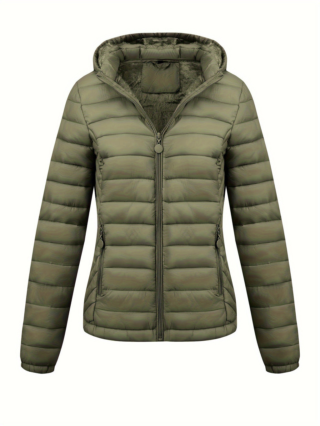 Women's Lightweight Hooded Winter Jacket Nylon Material