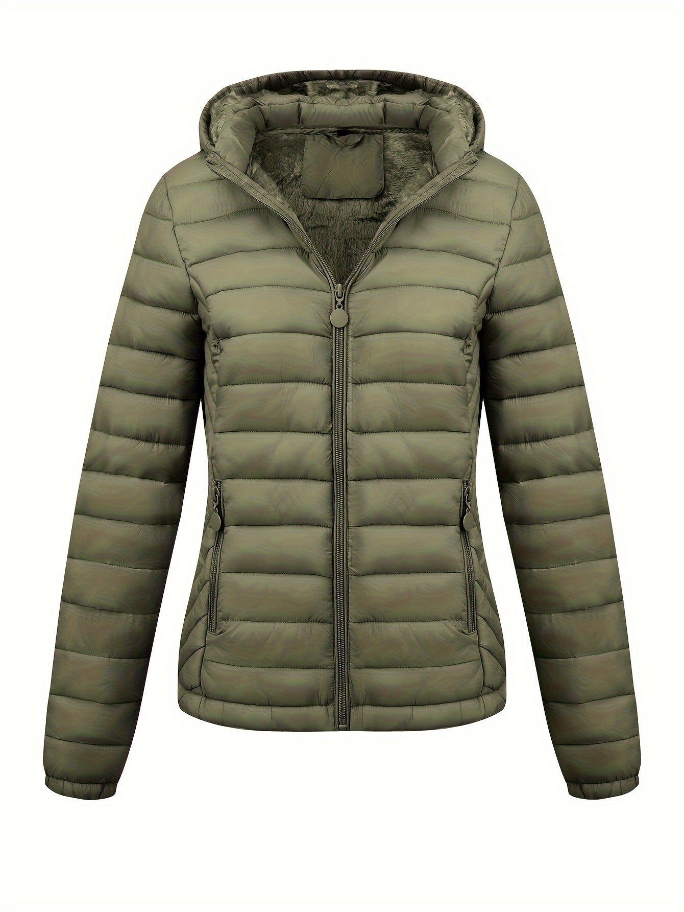 Women's Lightweight Hooded Winter Jacket Nylon Material