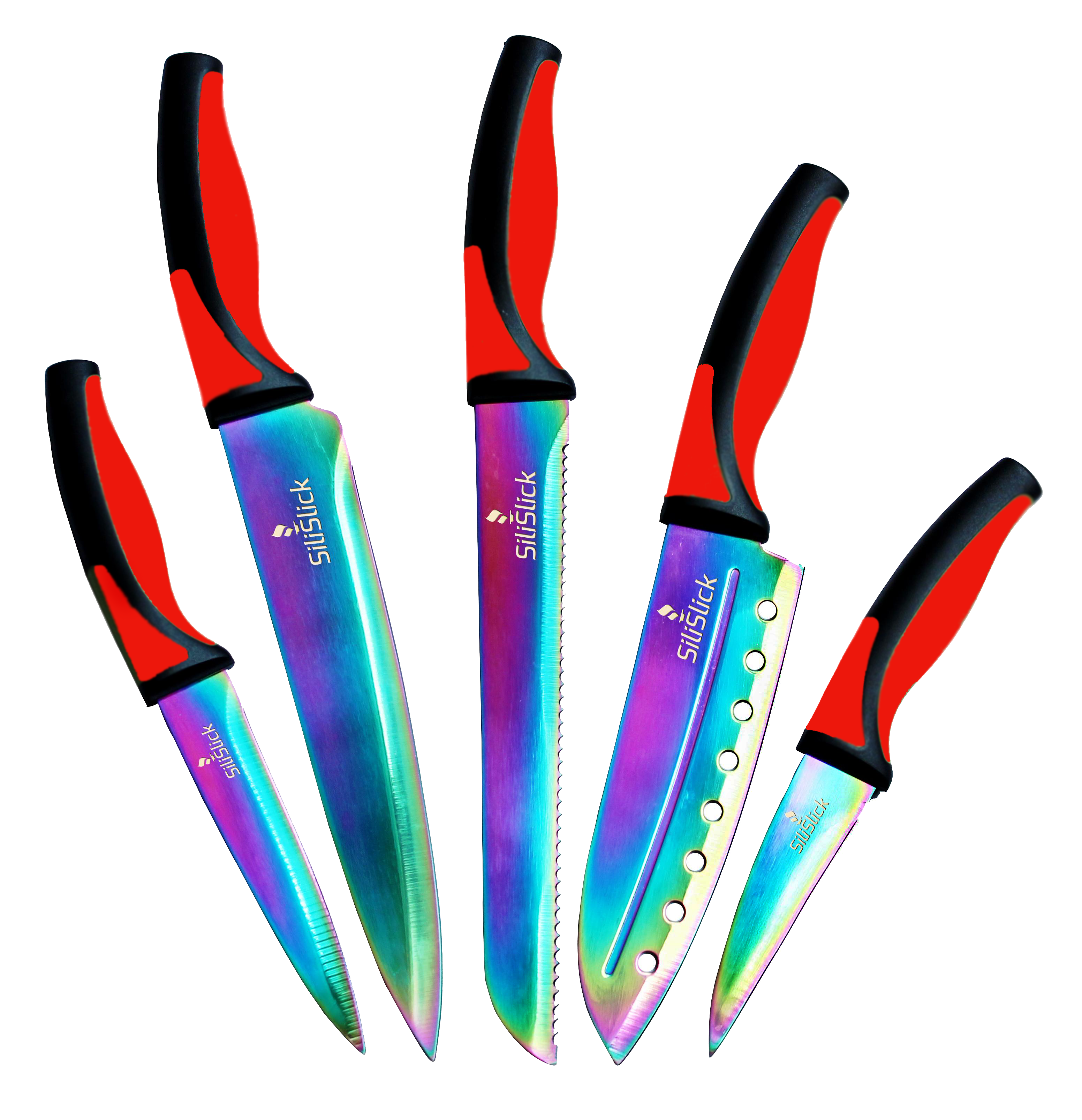 Kitchen Knife Set - Red Handle